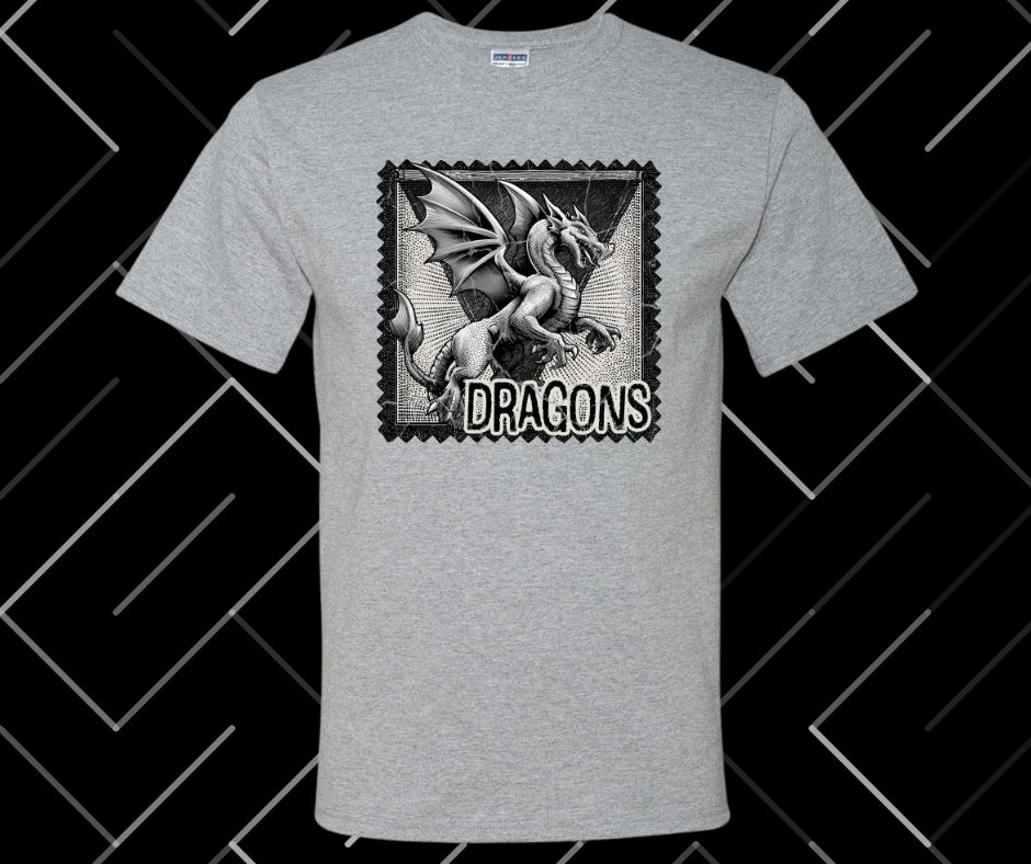 Dragons Stamp Graphic Tee & Sweatshirt