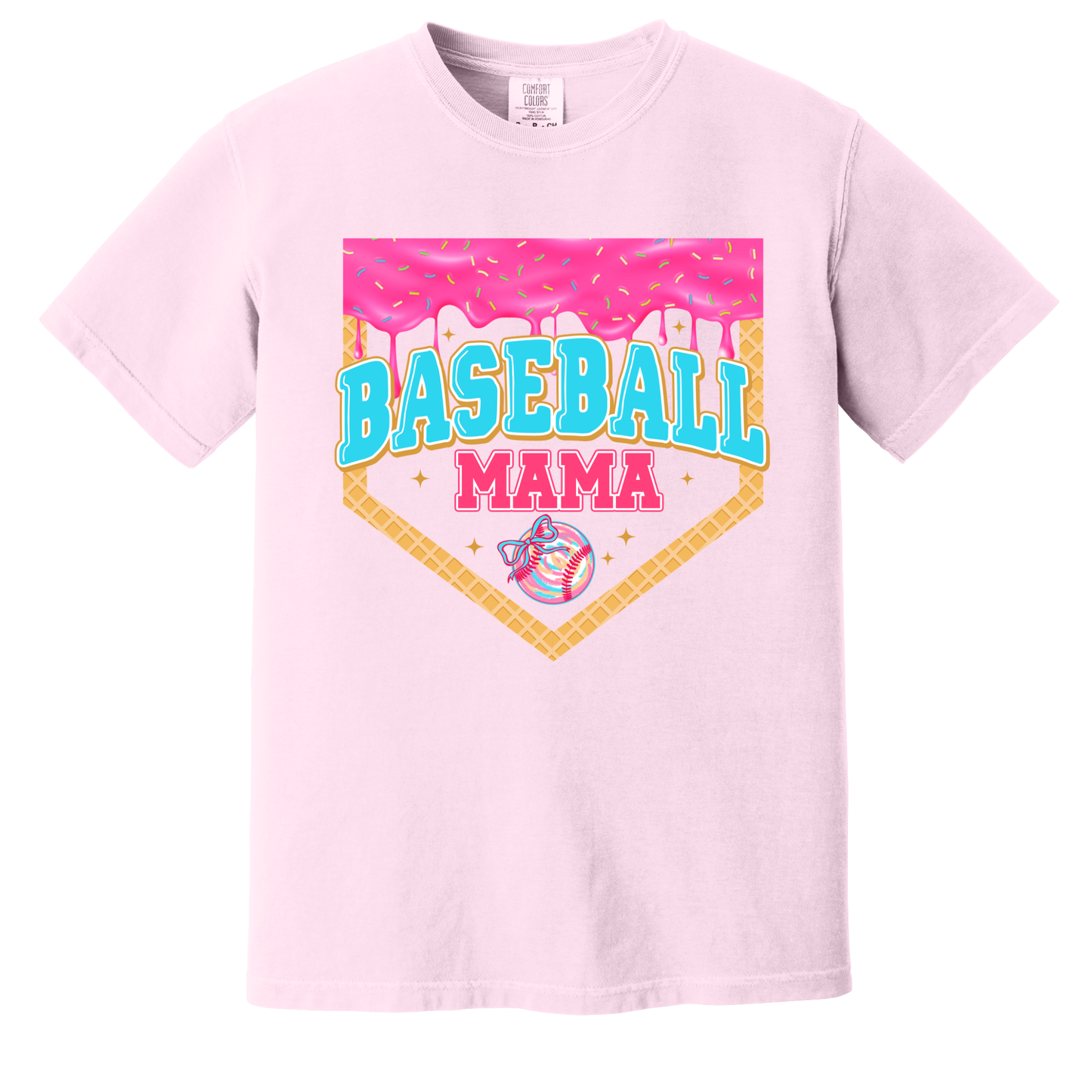 Mama Baseball Drip Girly Tee