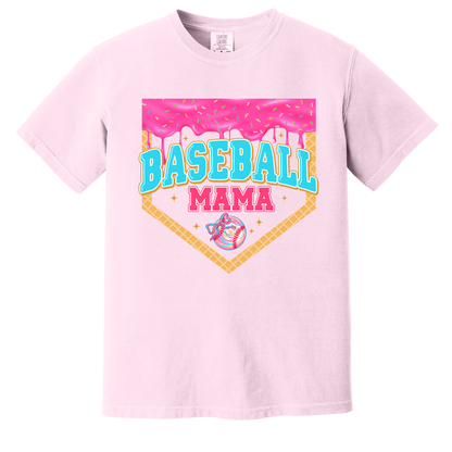 Mama Baseball Drip Girly Tee
