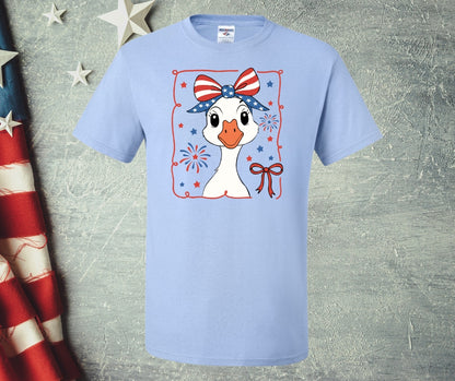 Girl Goose Patriotic Graphic Tee