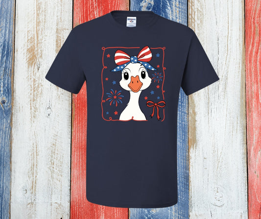 Girl Goose Patriotic Graphic Tee