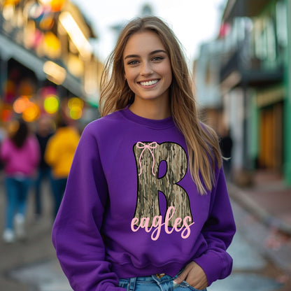 Customizable Bottom Land Camo Coquette School Sweat