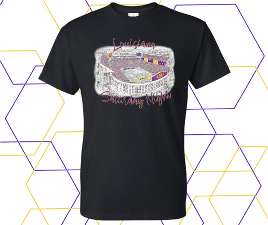 Louisiana Saturday Night Stadium Graphic Tee