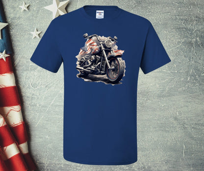 American Flag Motorcycle Graphic Tee
