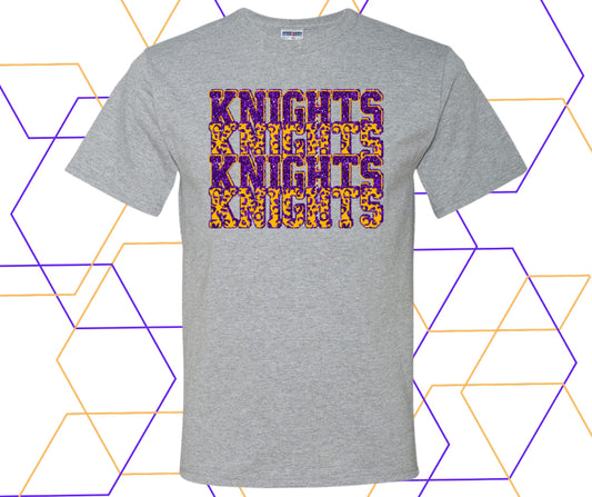 Knights Faux Glitter Stacked Graphic Tee