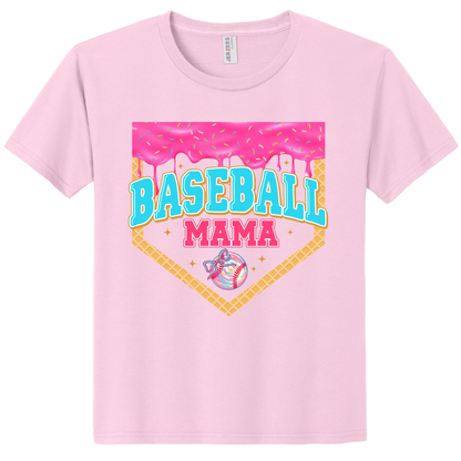 Mama Baseball Drip Girly Tee