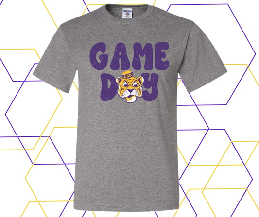 Game Day Tiger Mascot Throwback Graphic Tee