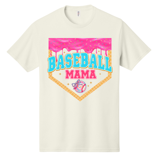 Mama Baseball Drip Girly Tee
