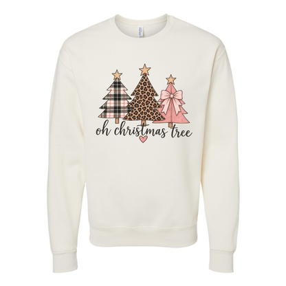 Oh Christmas Tree – Plaid, Leopard & Pink Bow Christmas Tee