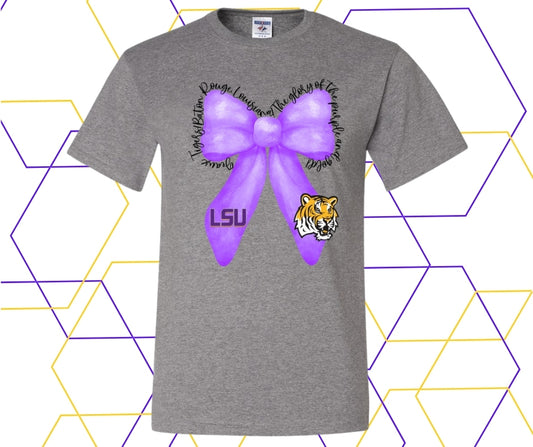 Tigers Script Coquette Bow Graphic Tee