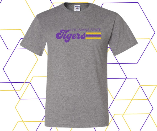 Purple/Gold Tigers Retro Minimalist Graphic Tee