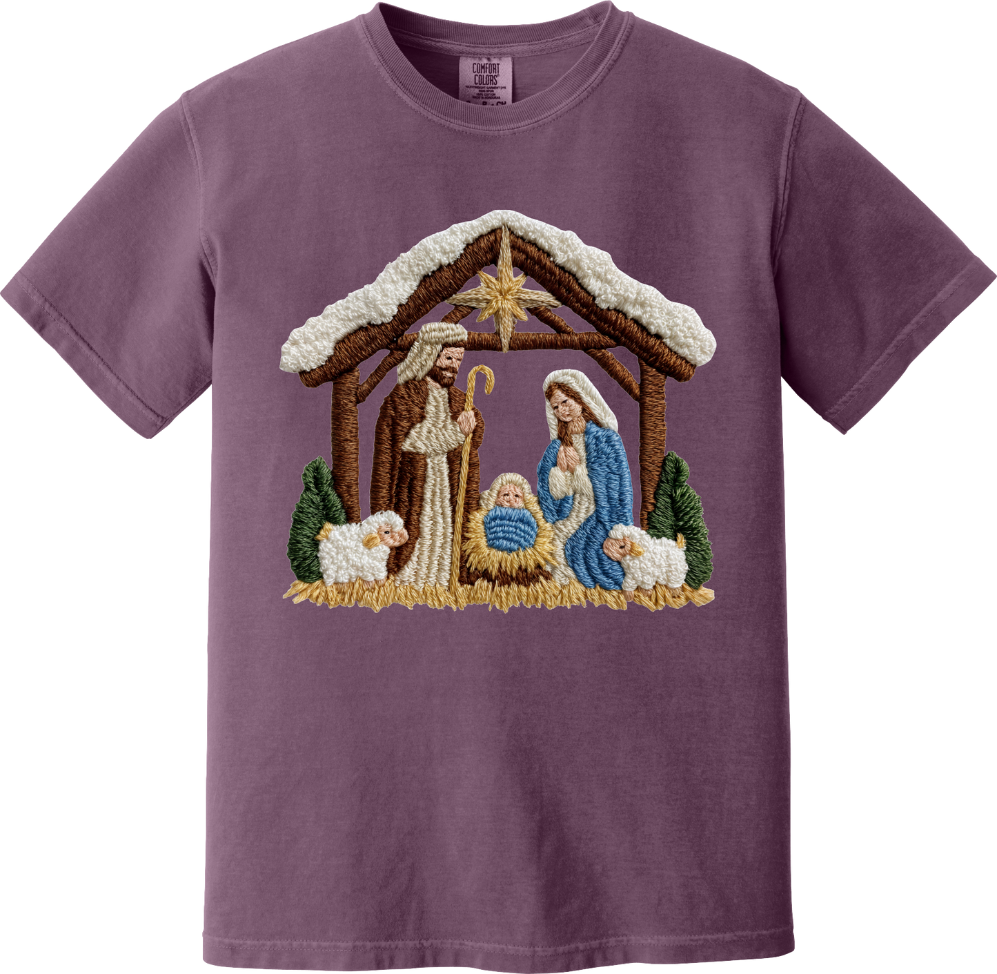 Faux Yarn Nativity Scene Top