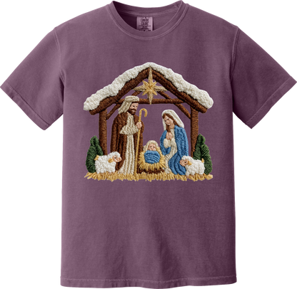 Faux Yarn Nativity Scene Top