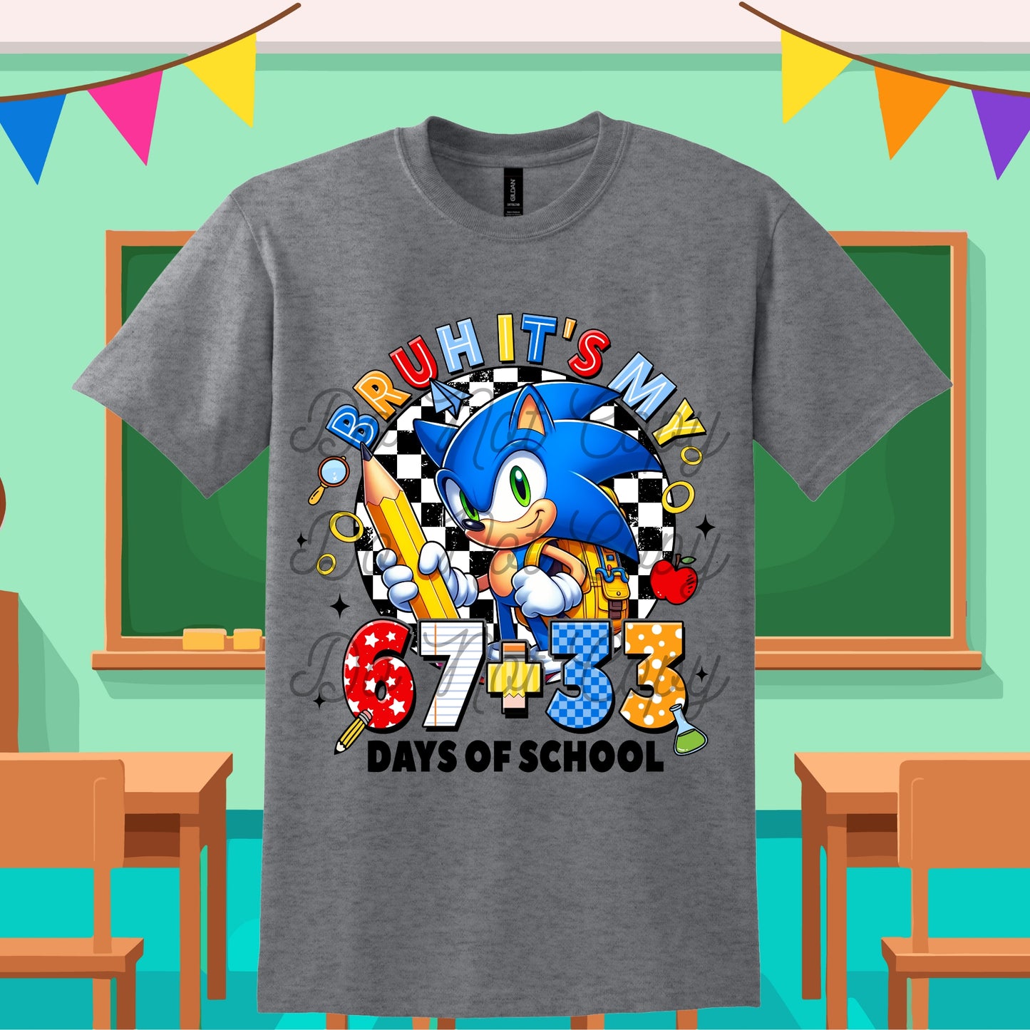 Bruh 67+33 Day Cartoon Tee