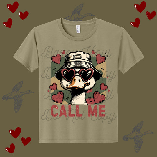 "Call Me"  Boys Valentine Duck Tee
