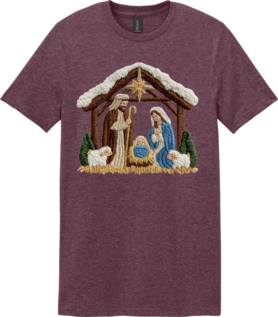 Faux Yarn Nativity Scene Top