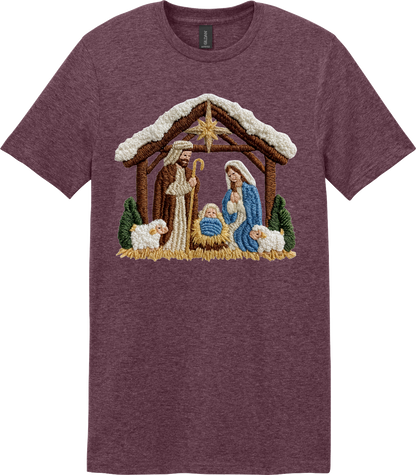 Faux Yarn Nativity Scene Top