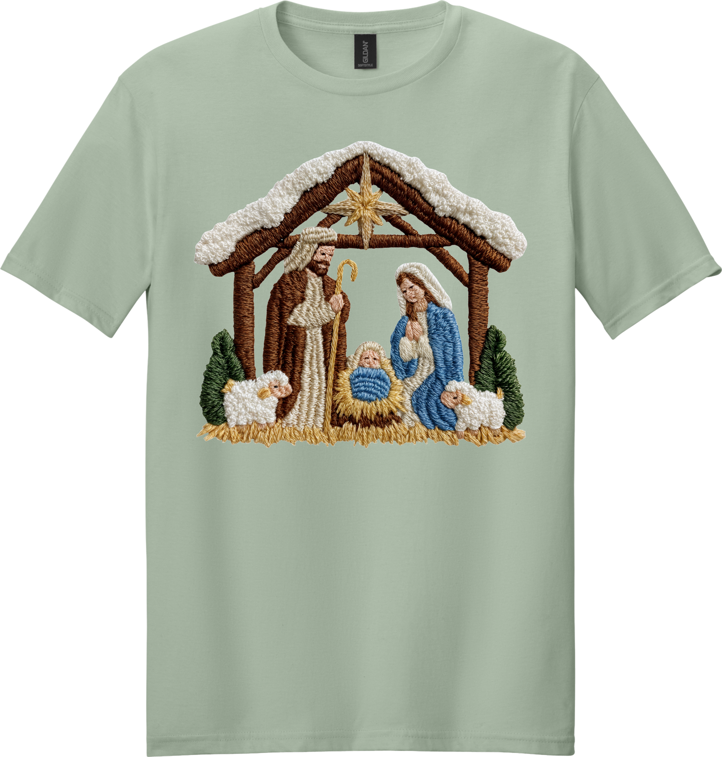 Faux Yarn Nativity Scene Top