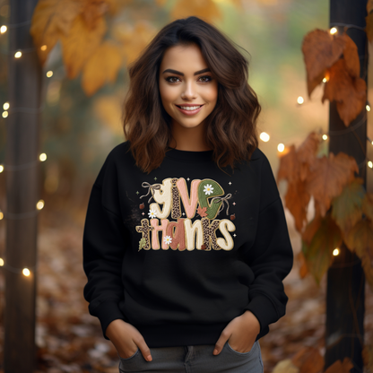 Give Thanks Faux Yarn Coquette Sweater