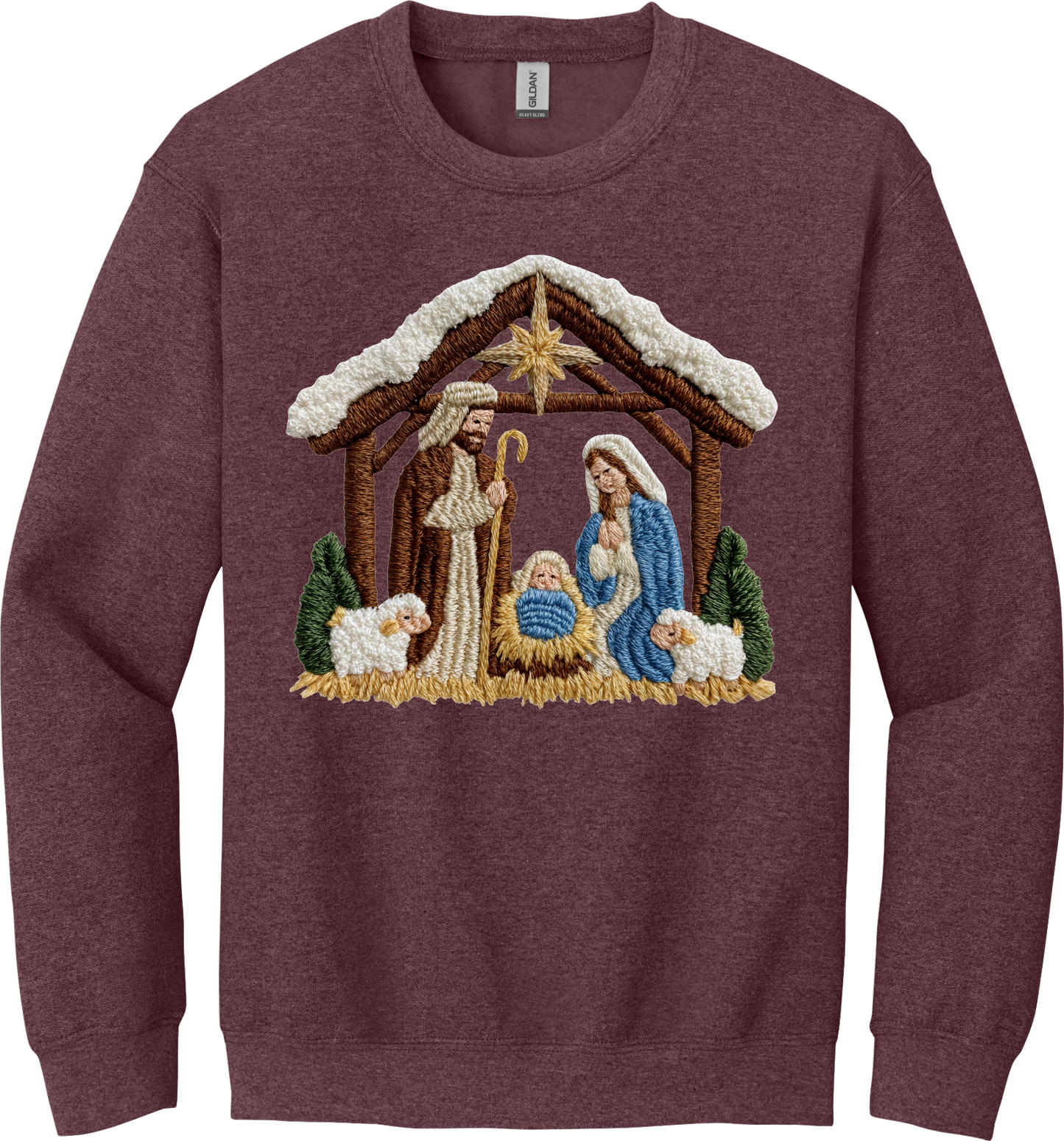 Faux Yarn Nativity Scene Top
