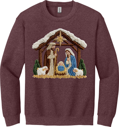 Faux Yarn Nativity Scene Top