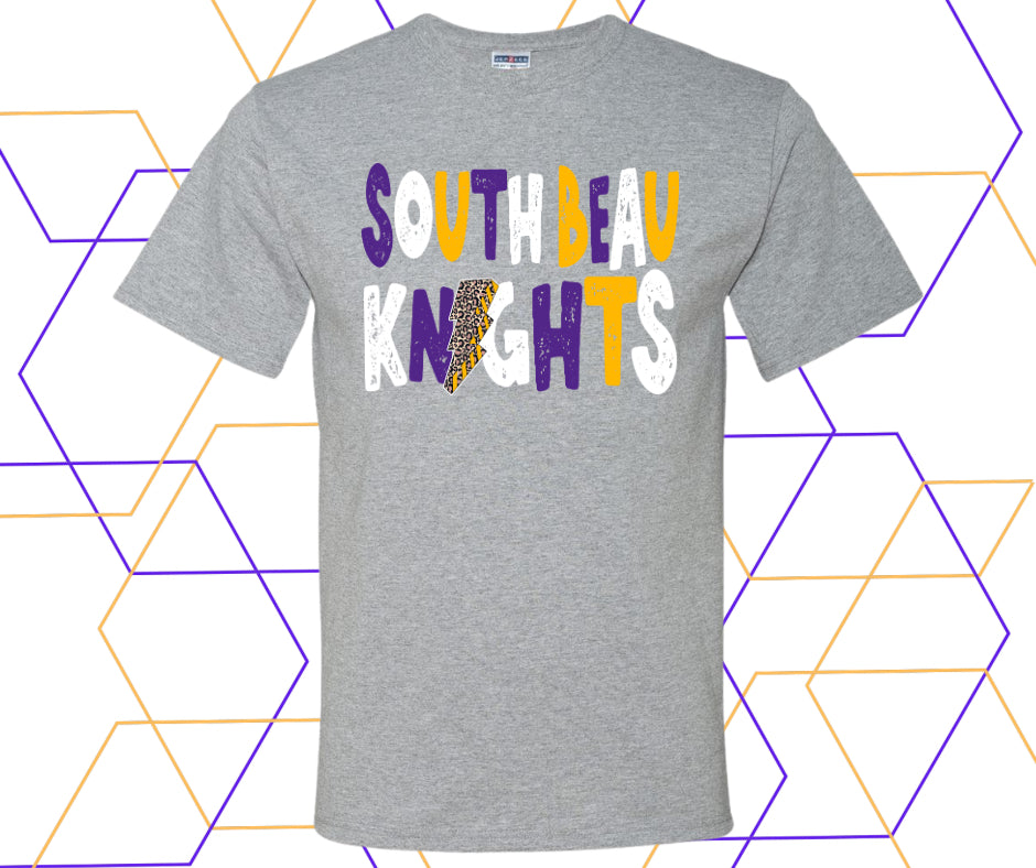 South Beau Knights Leopard Bolt Graphic Tee