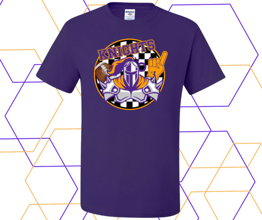 Knights Checkered Retro Clipart Graphic Tee