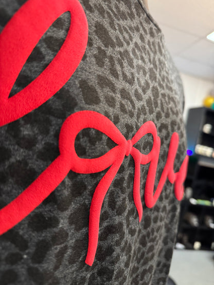 Girly Leopard Tee with puffy love
