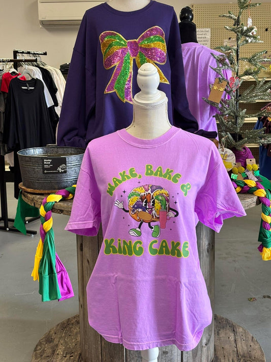 Wake, Bake and King Cake Tee
