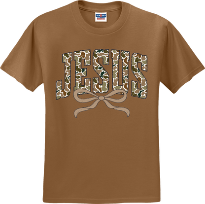 Jesus Distressed  Camo Coquette