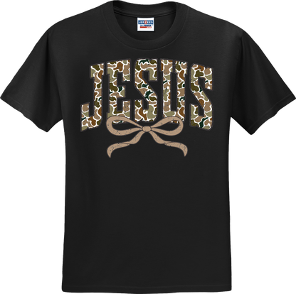 Jesus Distressed  Camo Coquette