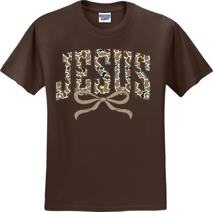Jesus Distressed  Camo Coquette