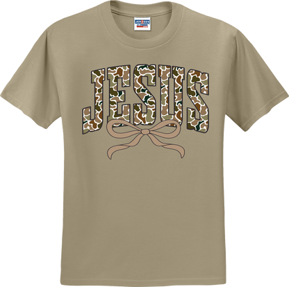 Jesus Distressed  Camo Coquette
