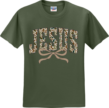 Jesus Distressed  Camo Coquette