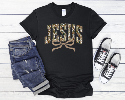 Jesus Distressed  Camo Coquette