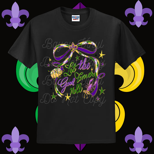 Let The Good Times Roll Girly Mardi Gras Tee