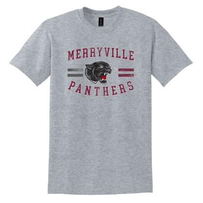 Merryville Panthers Mascot Vintage Striped Tee