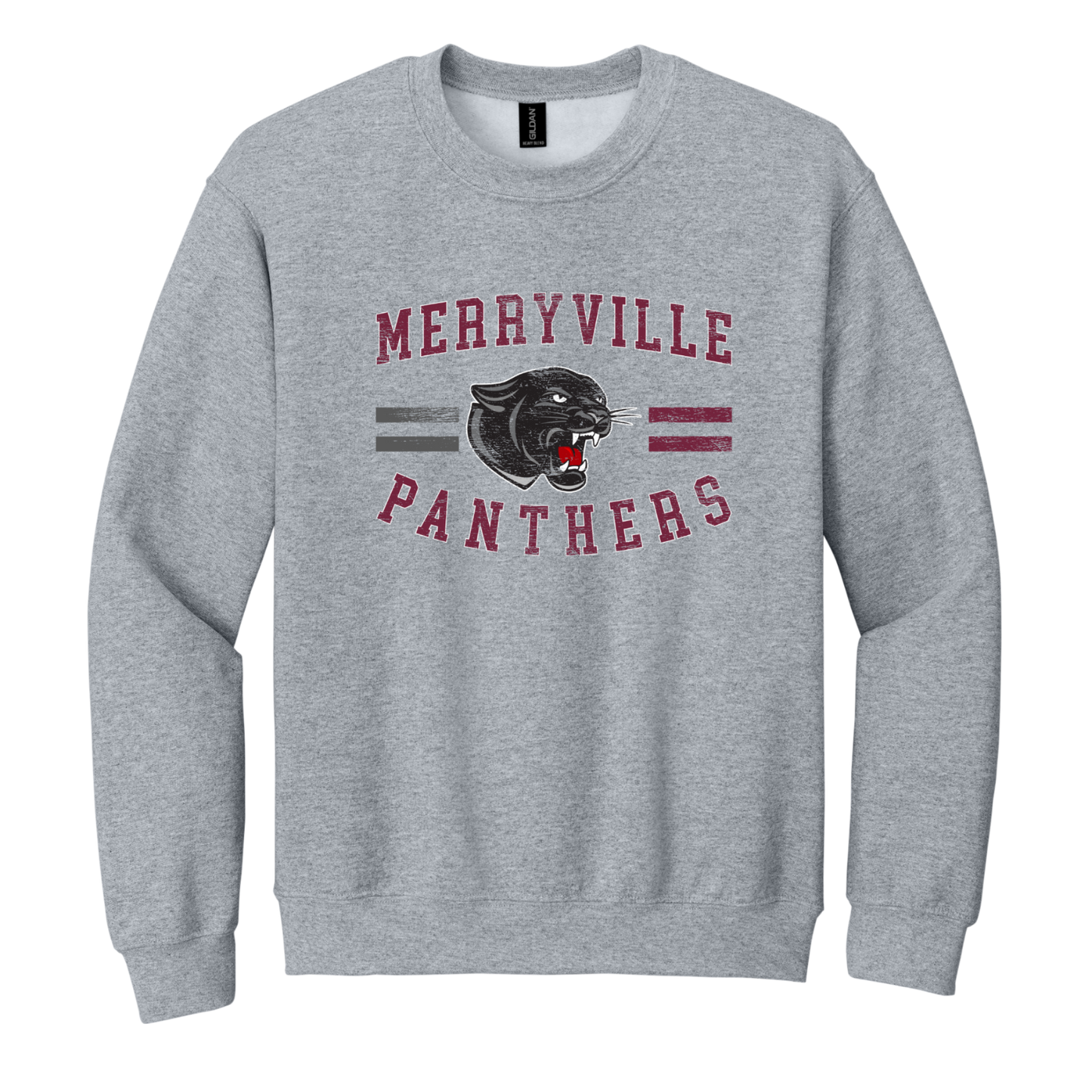 Merryville Panthers Mascot Vintage Striped Tee
