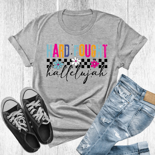 Preppy Checkered Hard Fought Hallelujah Tee
