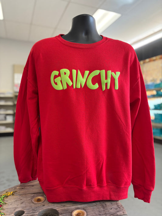 Sparkly Puffy Grinchy Sweatshirt