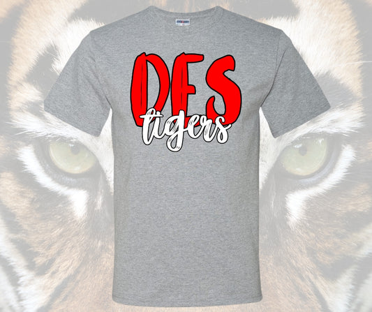 DES Tigers Red/White Graphic Tee