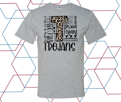 Trojans Leopard Collage Graphic Tee