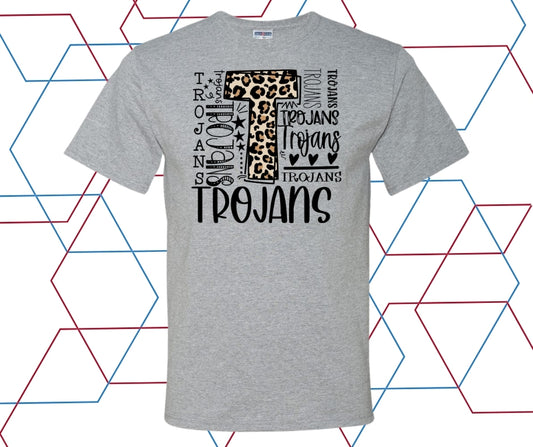 Trojans Leopard Collage Graphic Tee