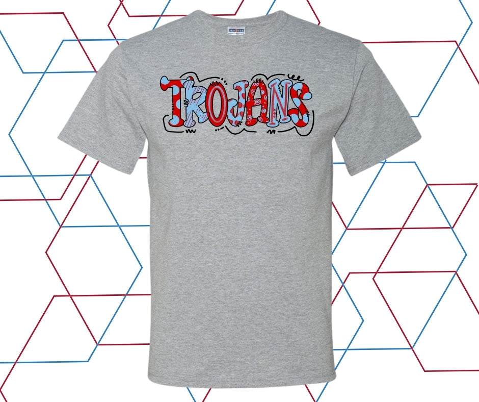 Trojans Doodle Dot Bolt Graphic Tee
