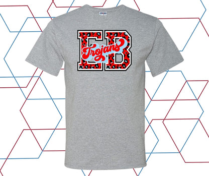 EB Trojans Leopard Block Stacked Graphic Tee