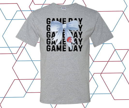 Trojans Game Day Blue Coquette Bow Graphic Tee