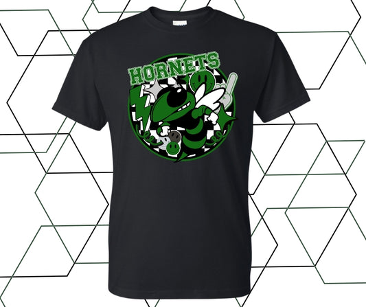 Hornets Retro Checkered Clipart Graphic Tee