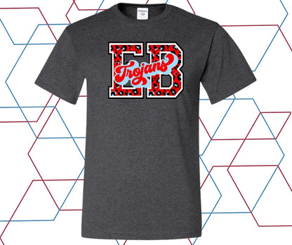 EB Trojans Leopard Block Stacked Graphic Tee