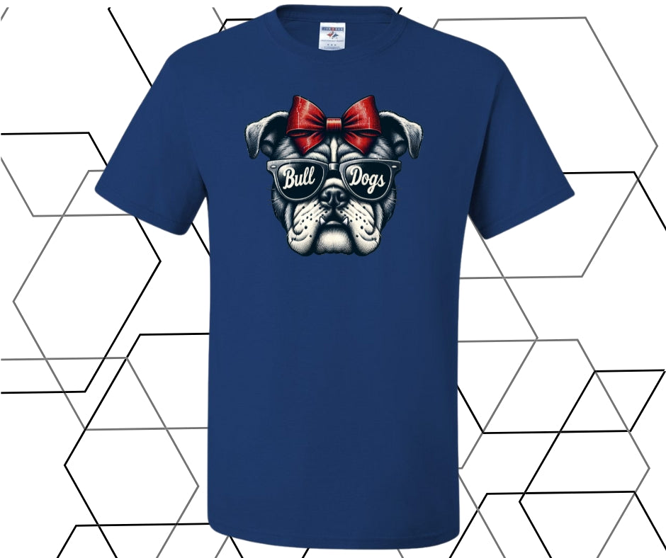 Girly Bulldogs Mascot Graphic Tee