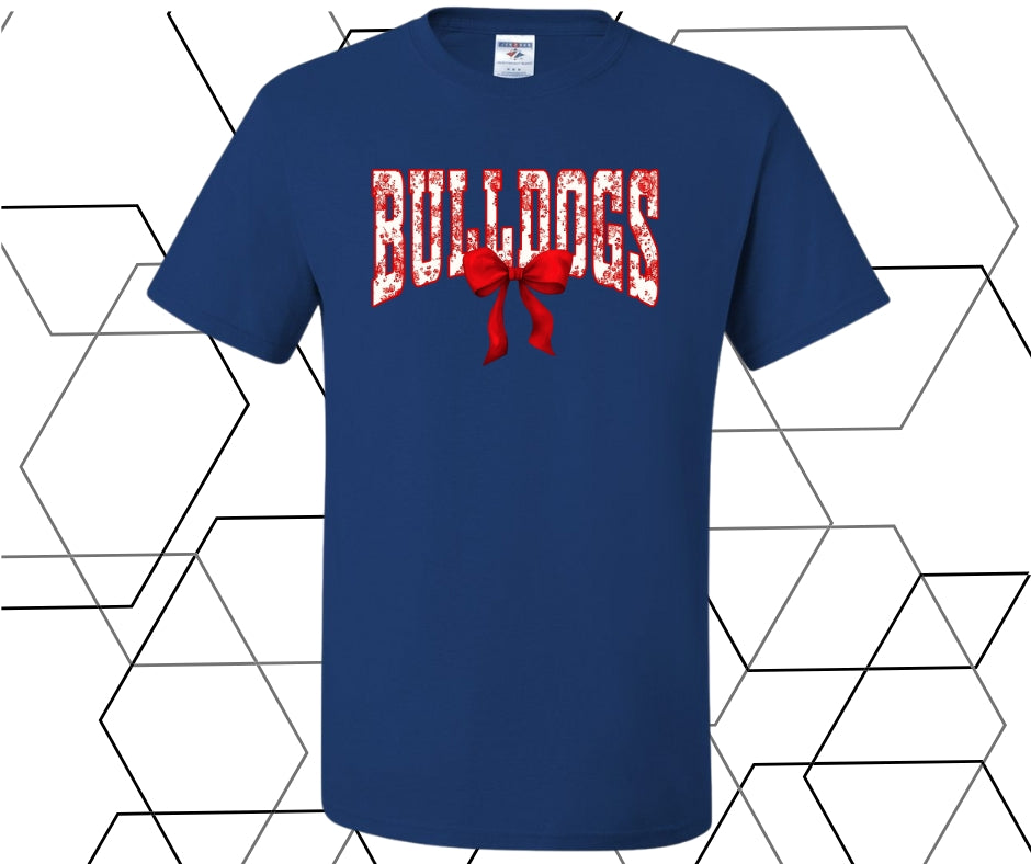 Bulldogs Red Coquette Graphic Tee